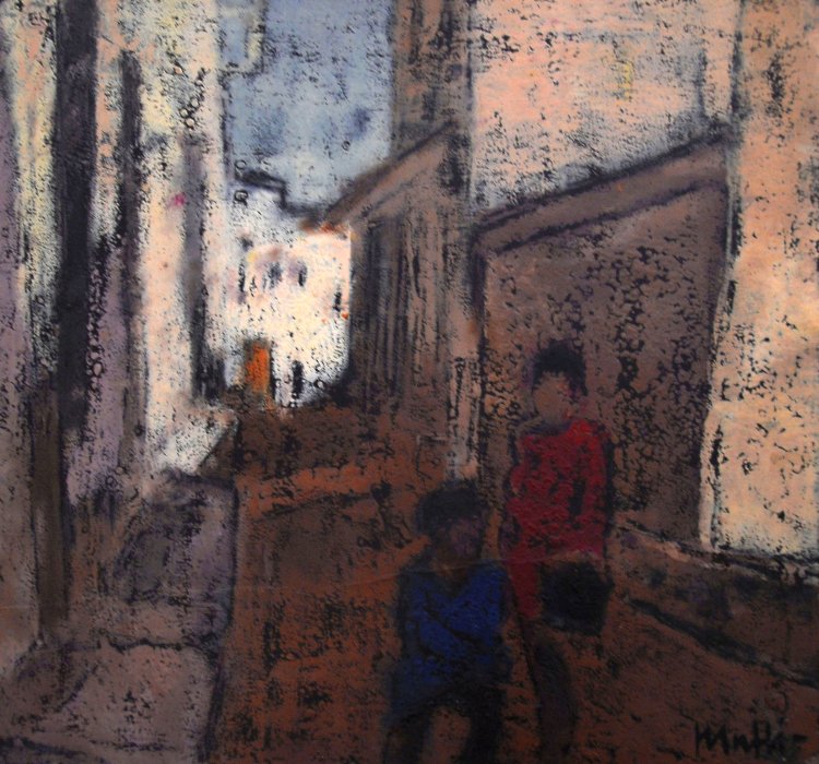 Enfants dans une rue du Maroc, Walter  Mafli