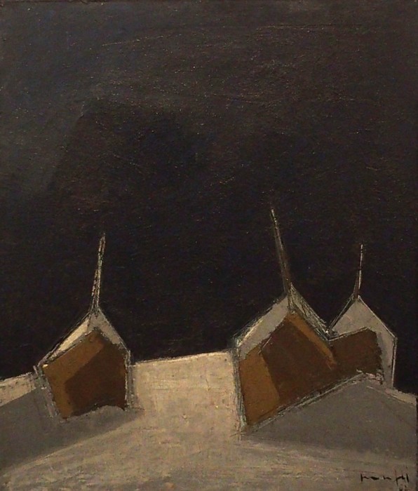 Meules de foin sous la neige, Walter  Mafli